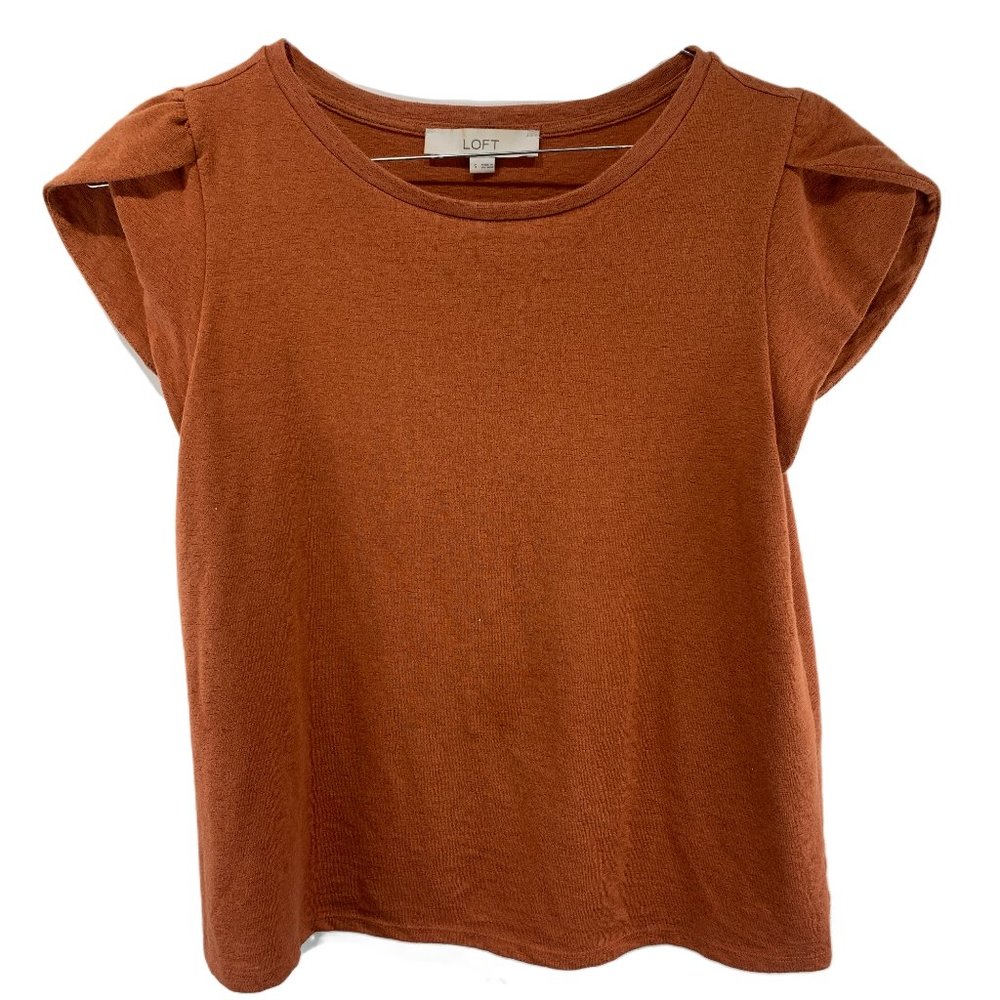Loft Burnt Orange Women's Short Sleeve Shirt S